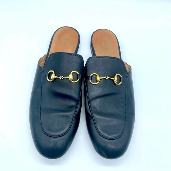 Gucci Black leather Princetown mule loafer flats with horsebit details 41 - Picture 1 of 10